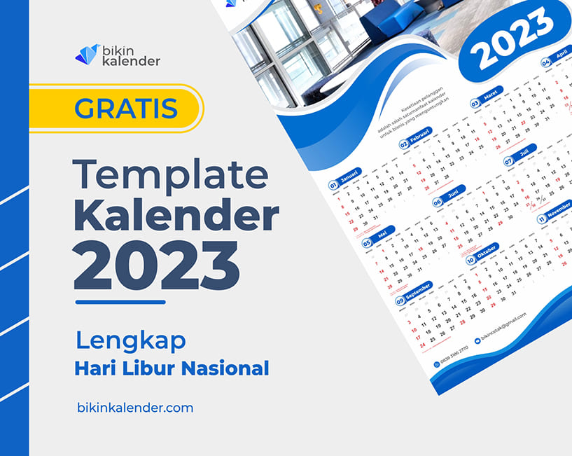 Download Gratis Template Kalender 2023 Lengkap Free Hari Libur, Format Corel Draw cdr pdf 